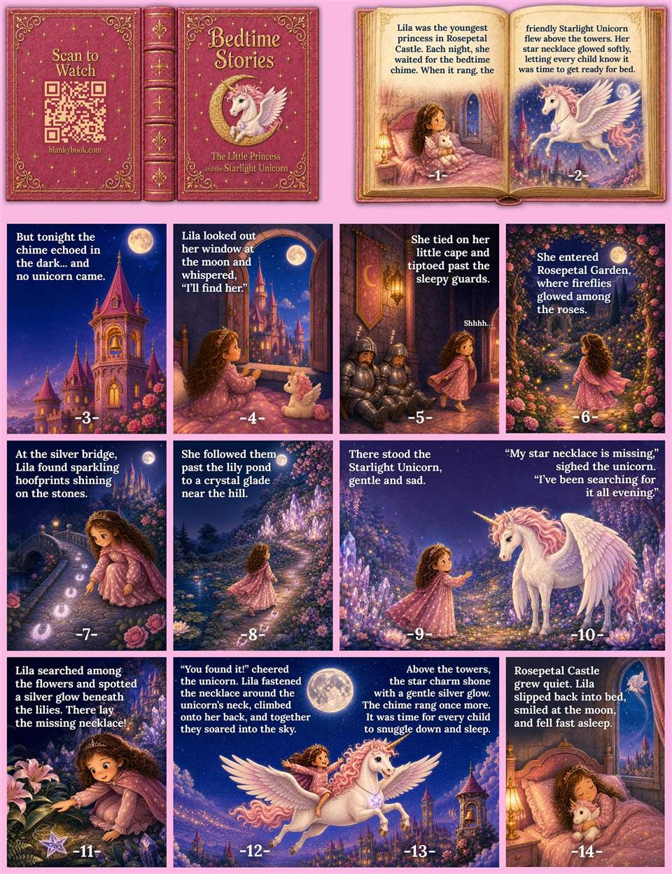 Starlight Unicorn | Close-up of the unicorn story panels